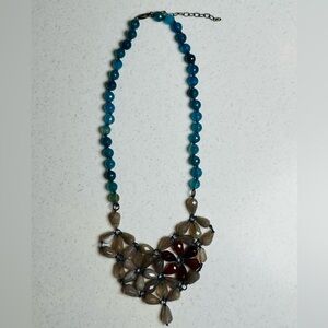 Vintage Multicolor Floral Beaded Necklace